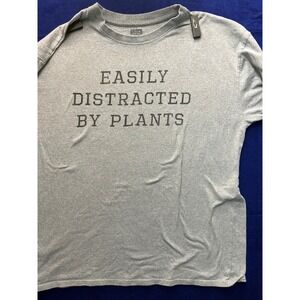 Naturecore Mens Brisco Brands Graphic Tee XL Gray Easily Distracted By Plants